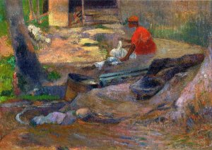 A Little Washerwoman by Oil Painting Reproduction