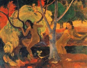 Bathers in Tahiti by Oil Painting Reproduction