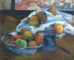 Bowl of Fruit and Tankard Before a Window