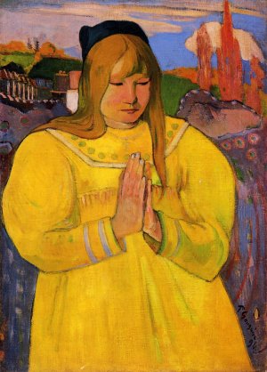 Breton Woman in Prayer by Oil Painting Reproduction