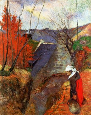 Breton Woman with Pitcher by Oil Painting Reproduction