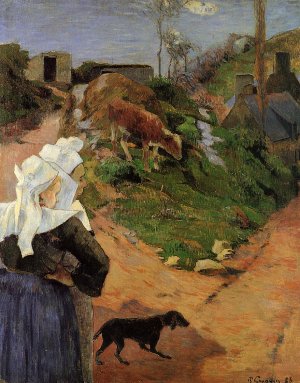 Breton Women at the Turn by Oil Painting Reproduction