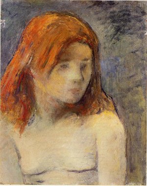 Bust of a Nude Girl by Oil Painting Reproduction