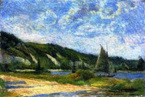 Cliffs at La Bouille by Oil Painting Reproduction