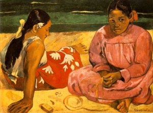 Femmes de Tahiti [Sur la plage] (Tahitian Women [On the Beach]) by Oil Painting Reproduction