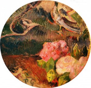 Flowers and a Bird by Oil Painting Reproduction