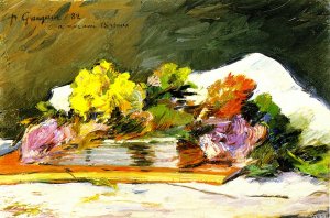 Flowers and Books by Oil Painting Reproduction