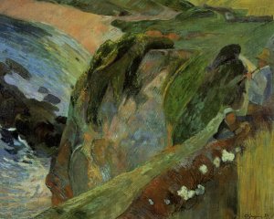 Flutist on the Cliffs by Oil Painting Reproduction