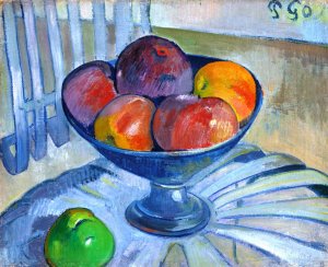 Fruit Dish on a Garden Chair by Oil Painting Reproduction