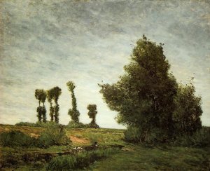 Landscape with Poplars by Oil Painting Reproduction