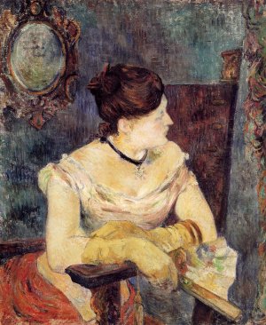 Madame Mette Gauguin in an Evening Dress by Oil Painting Reproduction