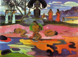 Mahana No Atua also known as Day of the Gods by Oil Painting Reproduction