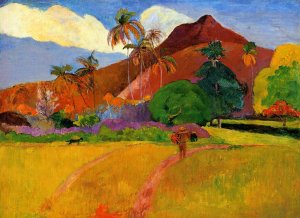 Mountains in Tahiti by Oil Painting Reproduction