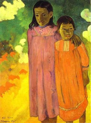 Piti Teina also known as Two Sisters by Oil Painting Reproduction