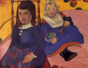 Portrait of Two Children by Oil Painting Reproduction