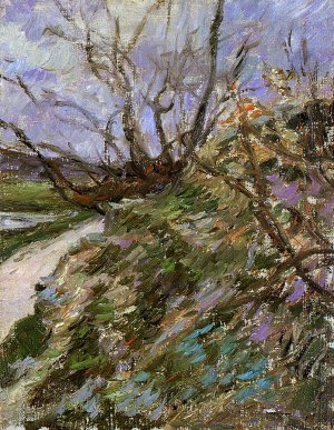 River Bank in Winter Study by Oil Painting Reproduction