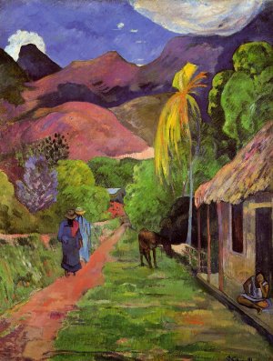 Road in Tahiti by Oil Painting Reproduction