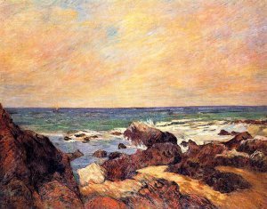 Rocks and Sea by Oil Painting Reproduction