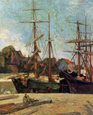 Schooner and Three-Master by Oil Painting Reproduction