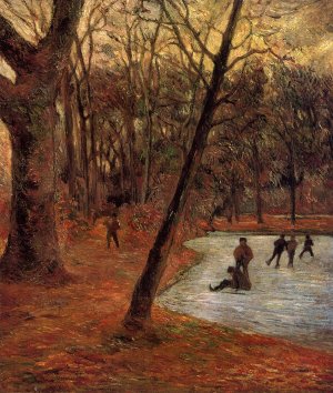 Skaters in Fredericksberg Park by Oil Painting Reproduction