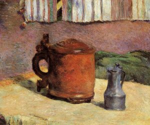 Still, Clay Jug and Iron Mug by Oil Painting Reproduction