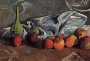 Still Life with Apples and Green Vase by Oil Painting Reproduction