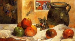 Still Life with Japanese Print by Oil Painting Reproduction