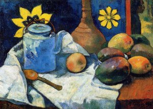 Still Life with Teapot and Fruit by Oil Painting Reproduction