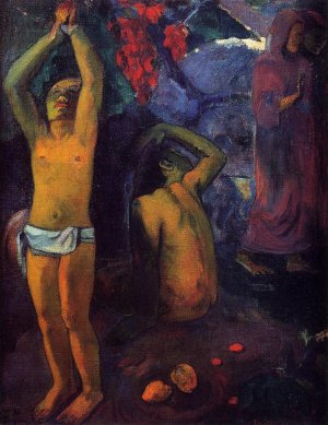 Tahitian Man with His Arms Raised by Oil Painting Reproduction