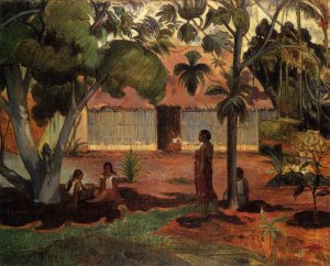 Te Ra'au Rahi (also known as The Large Tree) by Oil Painting Reproduction