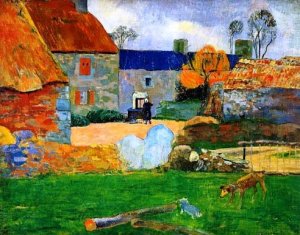 The Blue Roof by Oil Painting Reproduction