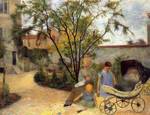 The Family in the Garden, Rue Carcel by Oil Painting Reproduction