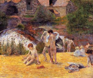 The Moulin du Bois d'Amour Bathing Place by Oil Painting Reproduction