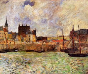 The Port, Dieppe by Oil Painting Reproduction