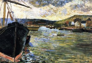 The Seine at Rouen by Oil Painting Reproduction