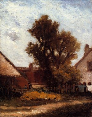 The Tree in the Farm Yard by Oil Painting Reproduction