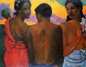 Three Tahitians by Oil Painting Reproduction