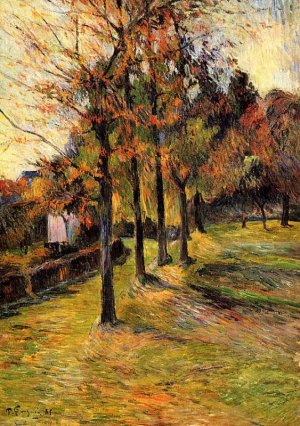 Tree Lined Road, Rouen by Oil Painting Reproduction