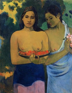 Two Tahitian Women by Oil Painting Reproduction