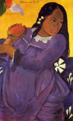 Vahine No Te Vi also known as Woman with a Mango by Oil Painting Reproduction