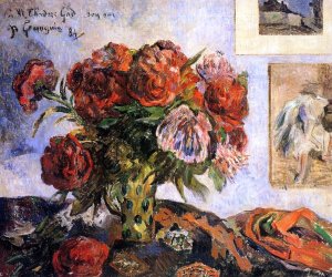 Vase of Peonies I by Oil Painting Reproduction