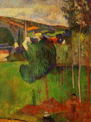 View of Pont-Aven from Lezaven by Oil Painting Reproduction