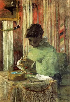 Woman Embroidering