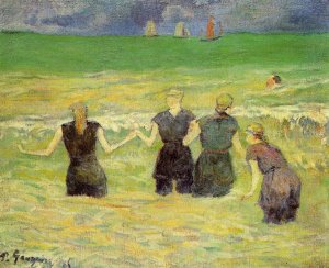 Women Bathing, Dieppe by Oil Painting Reproduction