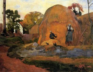 Yellow Haystacks also known as Golden Harvest by Oil Painting Reproduction